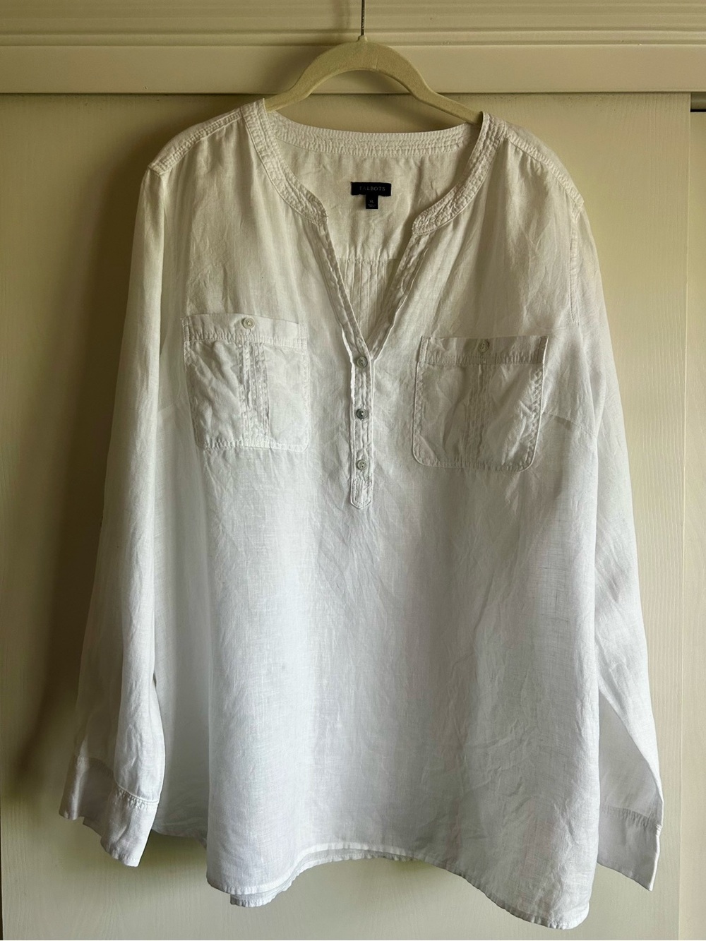 Talbots 100% Linen Top. XL